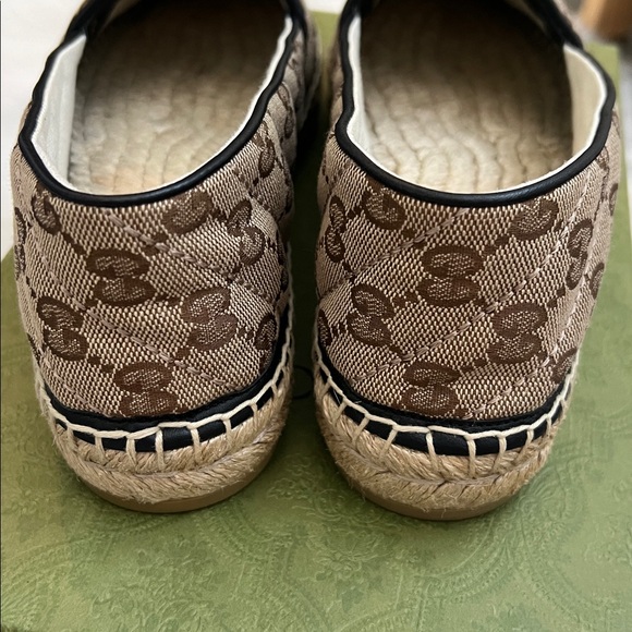 💯% Auth Gucci Women's GG Supreme Espadrille Flat  38 - Picture 10 of 11